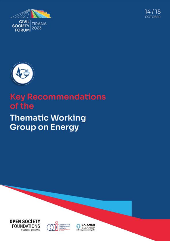 Key Recommendations of the Thematic Working Group on Energy