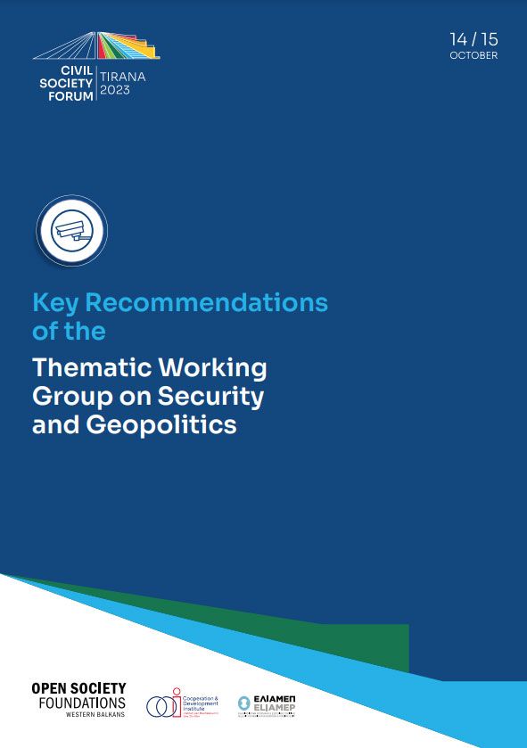 Key Recommendations of the Thematic Working Group on Security and Geopolitics